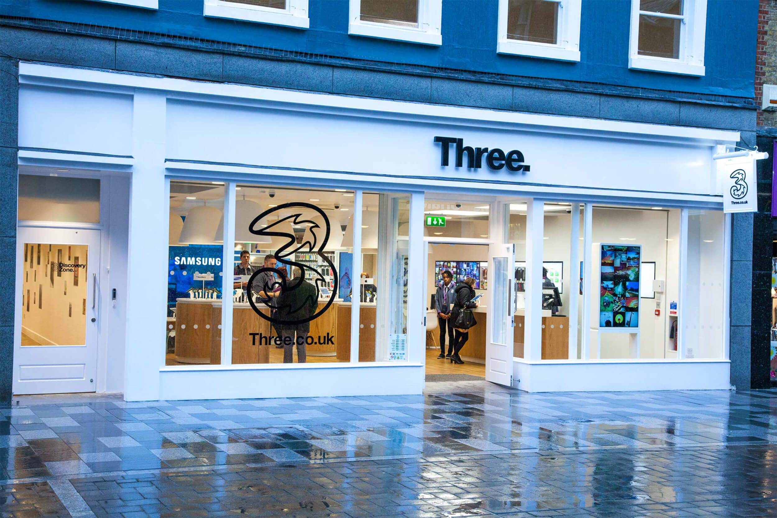 A Three UK store in Maidenhead.