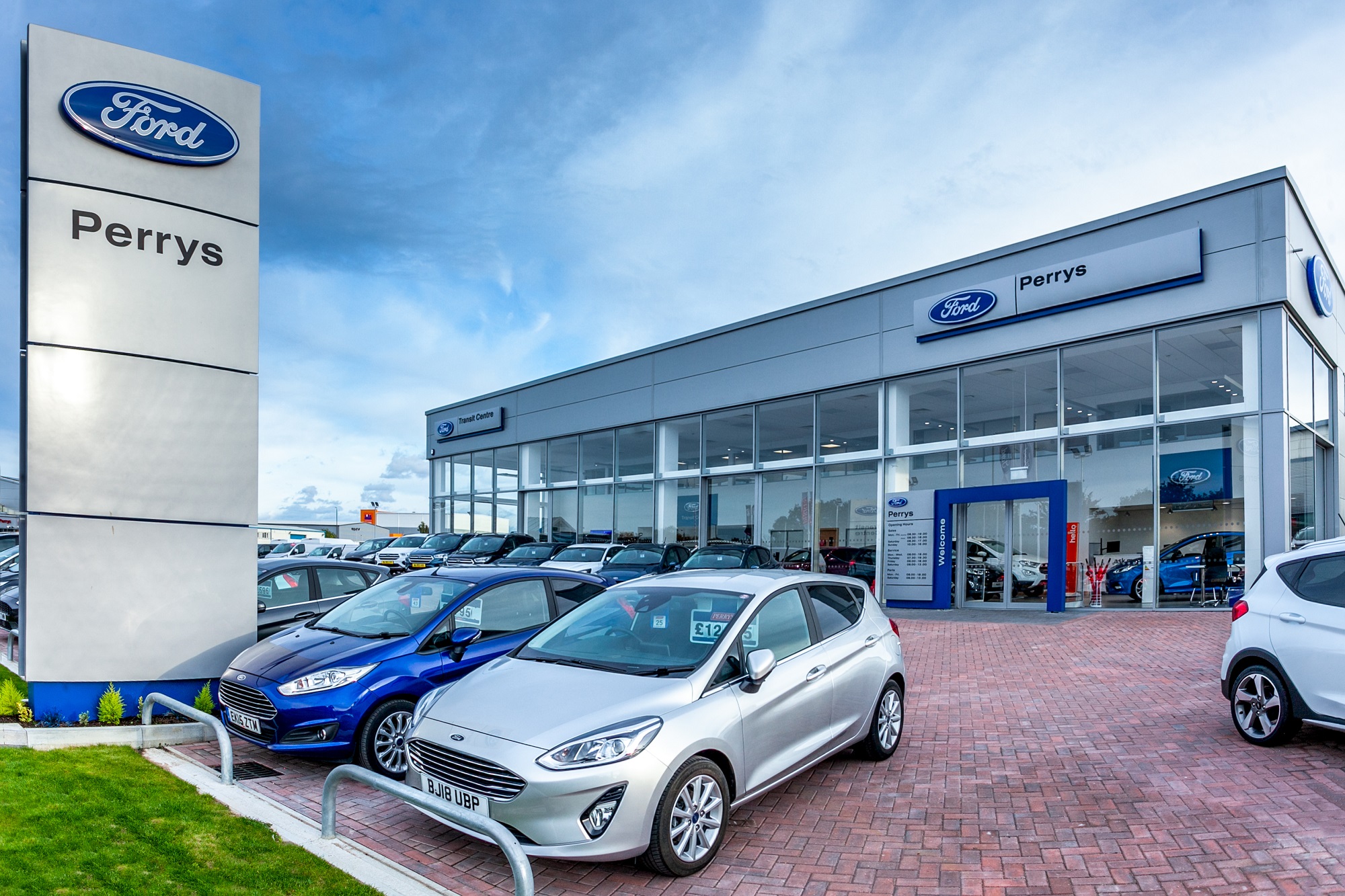 A Perrys car showroom.